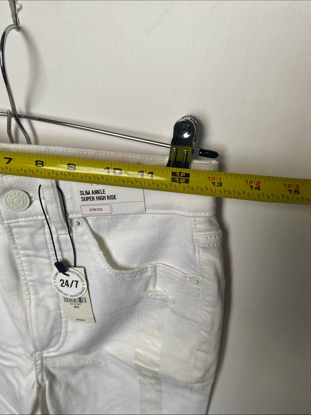 Express High Rise Women's Jeans - White - Picture 9 of 11